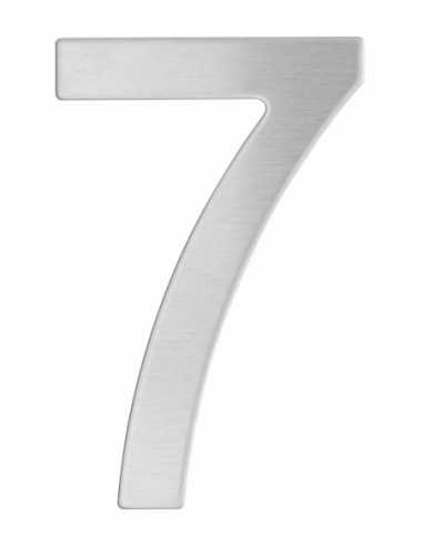 Chiffre 7 adhésif, inox, H.76mm - THIRARD Chiffres à coller