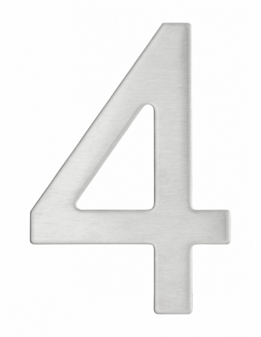 Chiffre 4 adhésif, inox, H.76mm - THIRARD Chiffres à coller