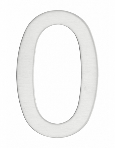Chiffre 0 adhésif, inox, H.76mm - THIRARD Chiffres à coller