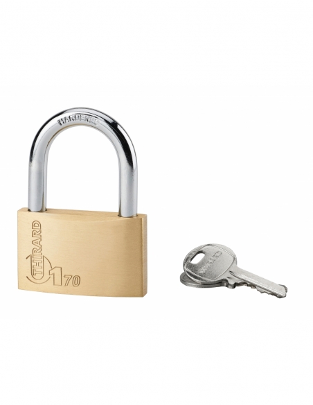Cadenas à clé Type 1, laiton, intérieur, anse acier, 70mm, 2 clés - THIRARD Cadenas à clé