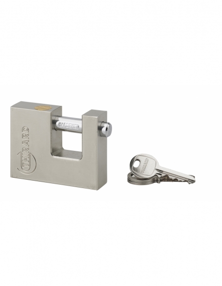 Cadenas à clé prisonnière Land, acier, extérieur, anse acier, 70mm, 2 clés - THIRARD Cadenas à clé