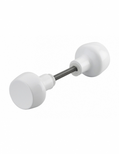 Paire de boutons Horga pour porte, carré 6mm, 1 portée, blanc - THIRARD Bouton / béquille de porte