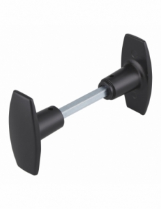 Paire de boutons pour porte, carré 6x110mm, 1 portée, noir - THIRARD Bouton