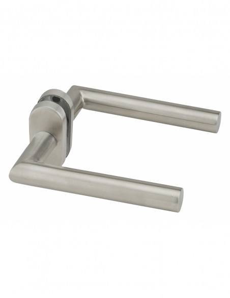 Paire de béquilles pour porte, carré 7 x 110mm, aspect inox - THIRARD Poignée sur rosace