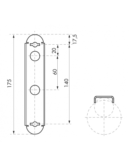 Support aluminium pour tube rond de diamètre 34 à 60mm - THIRARD Serrure