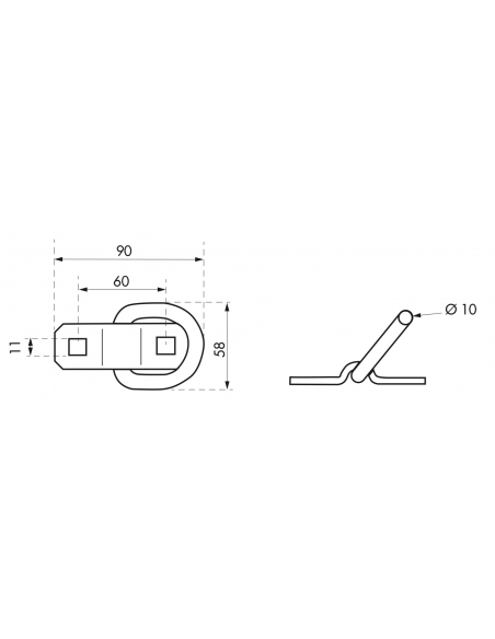Lot de 2 anneaux d'arrimage, 10mm, zingué - THIRARD Equipement