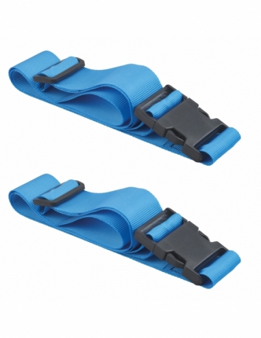 Lot de 2 sangles de serrage, 1.80m à boucle plastique, bleu - THIRARD Sangle