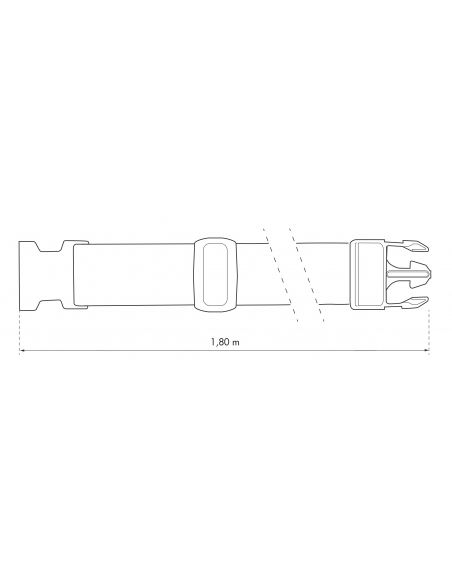 Lot de 2 sangles de serrage, 1.80m à boucle plastique, bleu - THIRARD Sangle