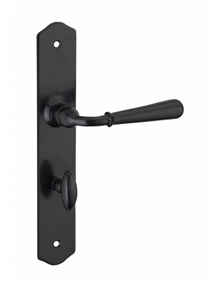 Ensemble de poignées pour salle de bain/bain Charon à condamnation, carré 7mm, entr'axes 195mm, acier patiné - THIRARD Poigné...