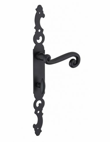 Ensemble de poignées pour porte intérieure Coq à condamnation, carré 7mm, entr'axes 195mm, laqué noir - THIRARD Poignée de sa...