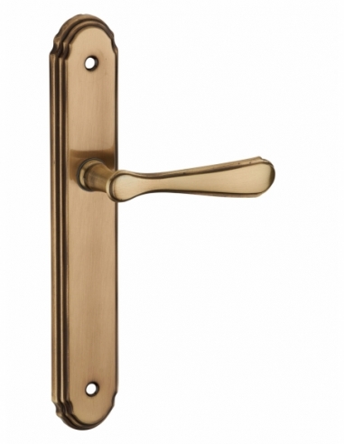 Ensemble de poignées pour porte intérieure Arthemis sans trou, carré 7mm, entr'axes 195mm, laiton patiné - THIRARD Poignée