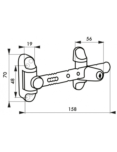 Entrebailleur à clé pour fenêtre 1 à 2 vantaux, 158mm, laqué blanc, 2 clés - THIRARD Entrebailleur de fenêtre