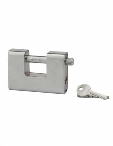 Cadenas à clé prisonnière Land Blindé, acier, extérieur, anse acier, 90mm, 3 clés - THIRARD Cadenas à clé