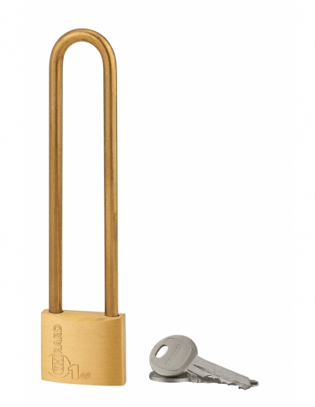 Cadenas à clé Type 1, laiton, extérieur, anse haute acier, 40mm, 2 clés - THIRARD Cadenas à clé