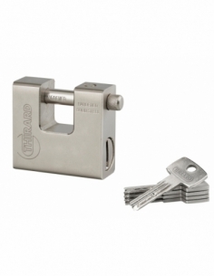 Cadenas à clé Thor, acier, chantier, anse acier, 74mm, 5 clés réversibles - THIRARD Cadenas