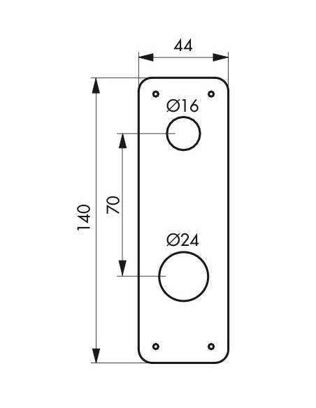 Plaque pour poignée à cylindre Ø23mm, acier - THIRARD Plaque de propreté
