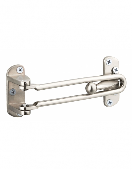 Entrebailleur pour porte d'entrée à recouvrement, taquet d'arrêt, 145mm, nickelé - THIRARD Equipement