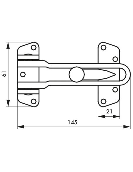 Entrebailleur pour porte d'entrée à recouvrement, taquet d'arrêt, 145mm, nickelé - THIRARD Entrebailleurs de porte