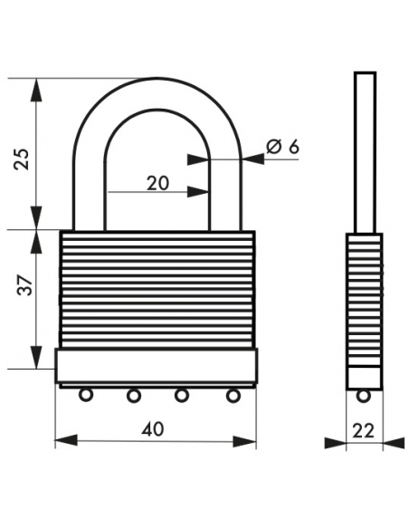 Cadenas à combinaison Amazone, 3 chiffres, laiton, extérieur, anse laiton, 40mm - THIRARD Cadenas à combinaison