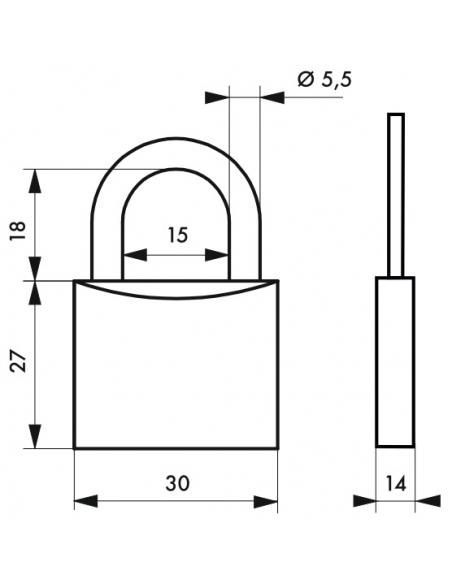 Cadenas à clé Extra Lock Explocom, acier, intérieur, anse acier, 30mm, 3 clés - THIRARD Cadenas à clé