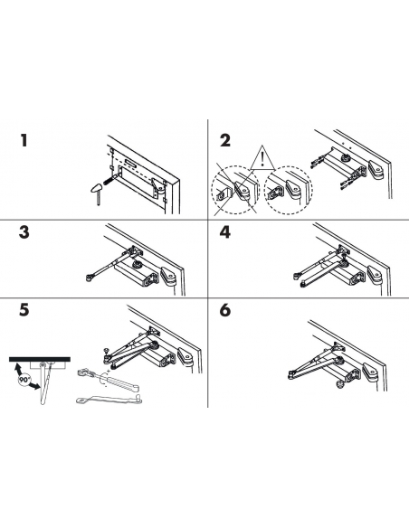 Ferme-porte automatique hydraulique force 4, noir - THIRARD Ferme porte