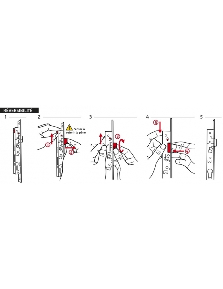 Boitier de serrure enc. Fenster à cylindre pour porte fenêtre, axe 35mm, 2pts, H. 1530mm, G-22782-45-0-1 - FERCO by THIRARD S...