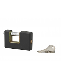 Cadenas ACERA rectangulaire à clé, base 75 mm, anse acier cémenté, 3 clés - SP Cadenas à clé