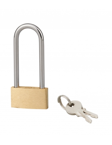 Cadenas BASIC à clé, base 30 mm, anse 1/2 haute 44 mm, anse acier, 2 clés - SP Cadenas à clé