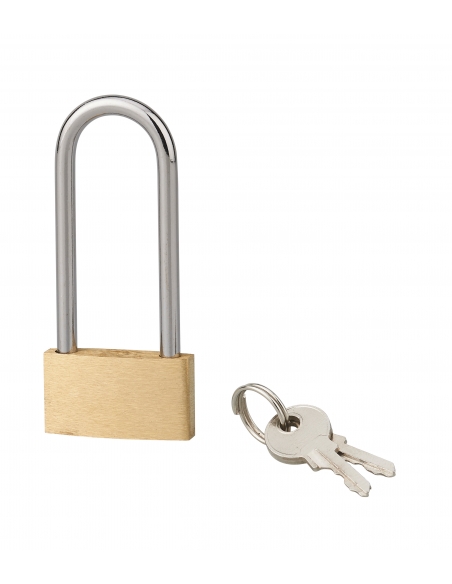 Cadenas BASIC à clé, base 30 mm, anse 1/2 haute 44 mm, anse acier, 2 clés - SP Cadenas à clé