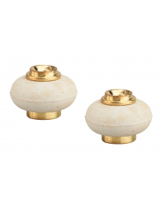 Lot de 2 butoirs à visser, fixation au sol, caoutchouc, Ø30x37mm, laiton - THIRARD Butoir à visser