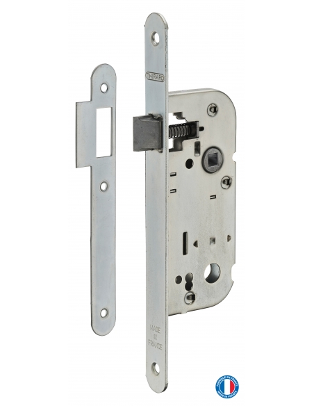Serrure encastrable bec de cane pour porte intérieure, axe 40mm, bouts ronds - THIRARD Serrures encastrables