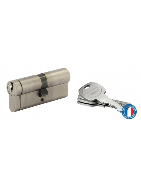 Cylindre de serrure double entrée HG5+, 40x40mm, nickel, anti-arrachement, anti-perçage, anti-casse, 5 clés - THIRARD Cylindr...