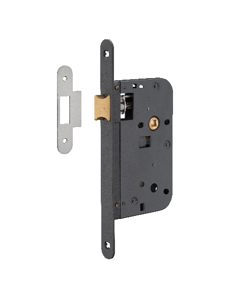 Serrure encastrable pour porte intérieure, axe 60mm, bouts ronds, noir - THIRARD Serrures encastrables