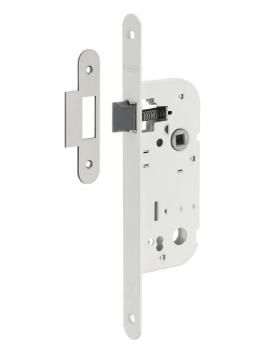 Serrure encastrable pour porte intérieure, BEC DE CANE, axe 40mm, bouts ronds, blanc - THIRARD Serrures encastrables