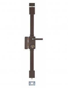 Serrure en applique à fouillot, gauche, 3pts, Cylindre profilé 30 x 65mm, porte 45mm, axe 45mm, marron, 4 clés - THIRARD Le c...
