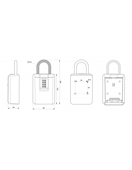 Boite à clé à combinaison, 4 chiffres, anse acier amovible, gris/noir - THIRARD Cadenas