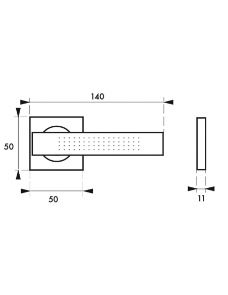 Paire de béquilles Grid pour porte, carré 7mm, chromé satiné - THIRARD Poignée sur rosace