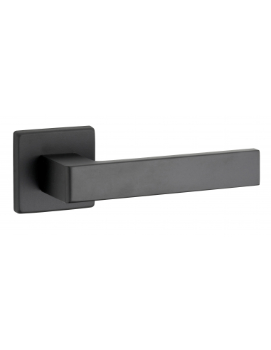 Paire de béquilles Zibel pour porte, carré 7mm, noir mat - THIRARD Poignée sur rosace