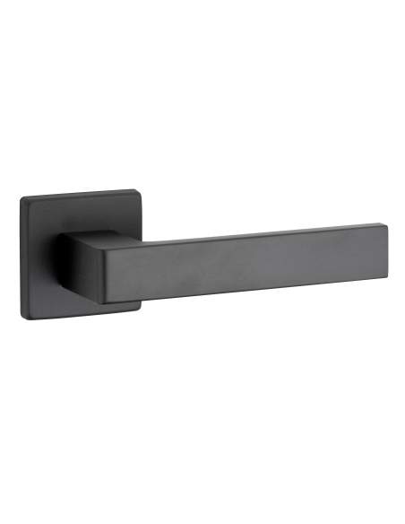 Paire de béquilles Zibel pour porte, carré 7mm, noir mat - THIRARD Poignée sur rosace