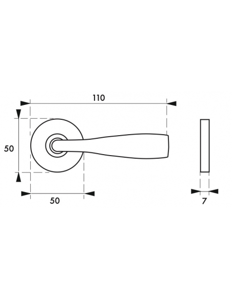 Paire de béquilles Lada pour porte, carré 7mm, argent - THIRARD Poignée sur rosace