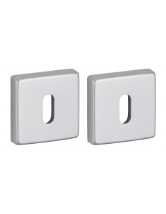 Ensemble de rosaces carrées Veles, 50x50mm, trou de clé, argent - THIRARD Rosace