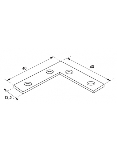 Equerre de fenêtre pour porte, 40x40x12,5mm, bouts carrés, acier zingué - THIRARD Accessoires de fixation