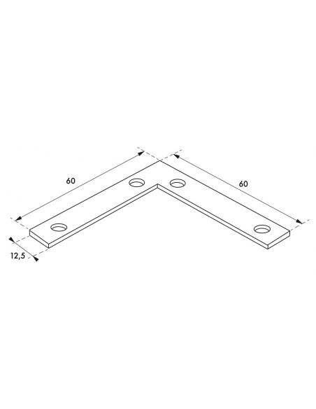 Equerre de fenêtre pour porte, 60x60x12,5mm, bouts carrés, acier zingué - THIRARD Equerre