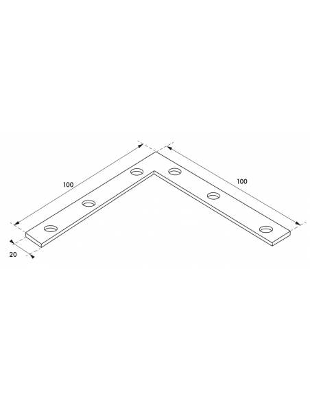 Equerre de fenêtre pour porte, 100x100x20mm, bouts carrés, acier zingué - THIRARD Equerre