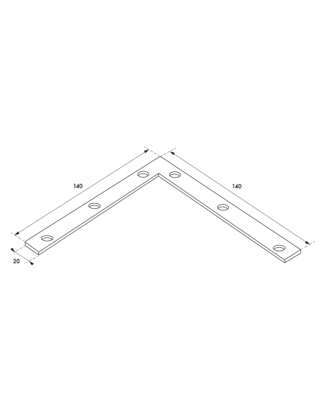 Equerre de fenêtre pour porte, 140x140x20mm, bouts carrés, acier zingué - THIRARD Accessoires de fixation