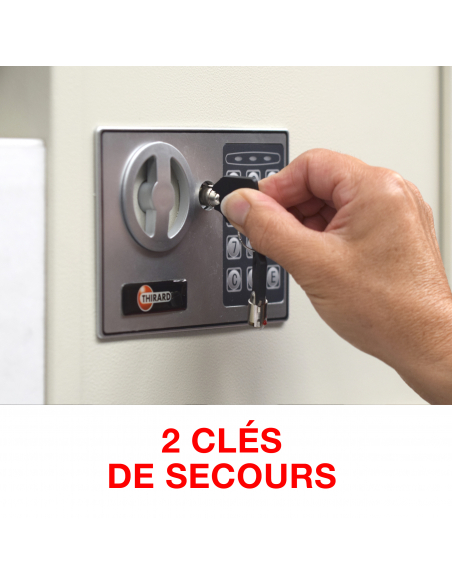 Coffret de sécurité à poser Vincennes, fermeture électronique à code, 2 pênes, 16.5L - THIRARD Coffre fort à code