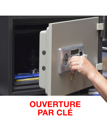 Coffre fort ignifugé à poser Vauban, fermeture électronique à code, 2 pênes, 19L - THIRARD Coffre fort
