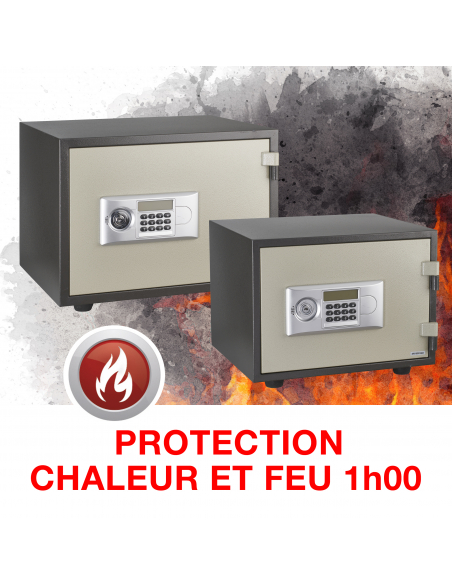Coffre fort ignifugé à poser Vauban, fermeture électronique à code, 2 pênes, 19L - THIRARD Coffre fort