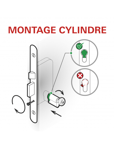 Cylindre de serrure à bouton Transit 2, 30Bx40mm, nickel, anti-arrachement, anti-perçage, anti-crochetage, 5 clés - THIRARD C...