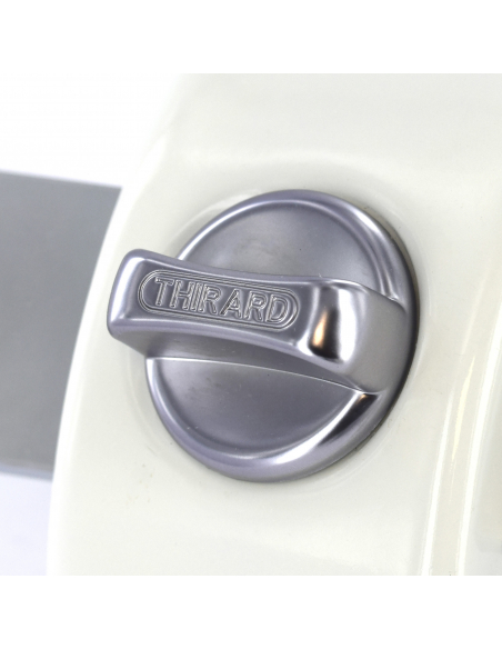 Verrou à bouton Design pour porte d'entrée, cylindre 40mm, acier, 3 clés, blanc - THIRARD Verrous